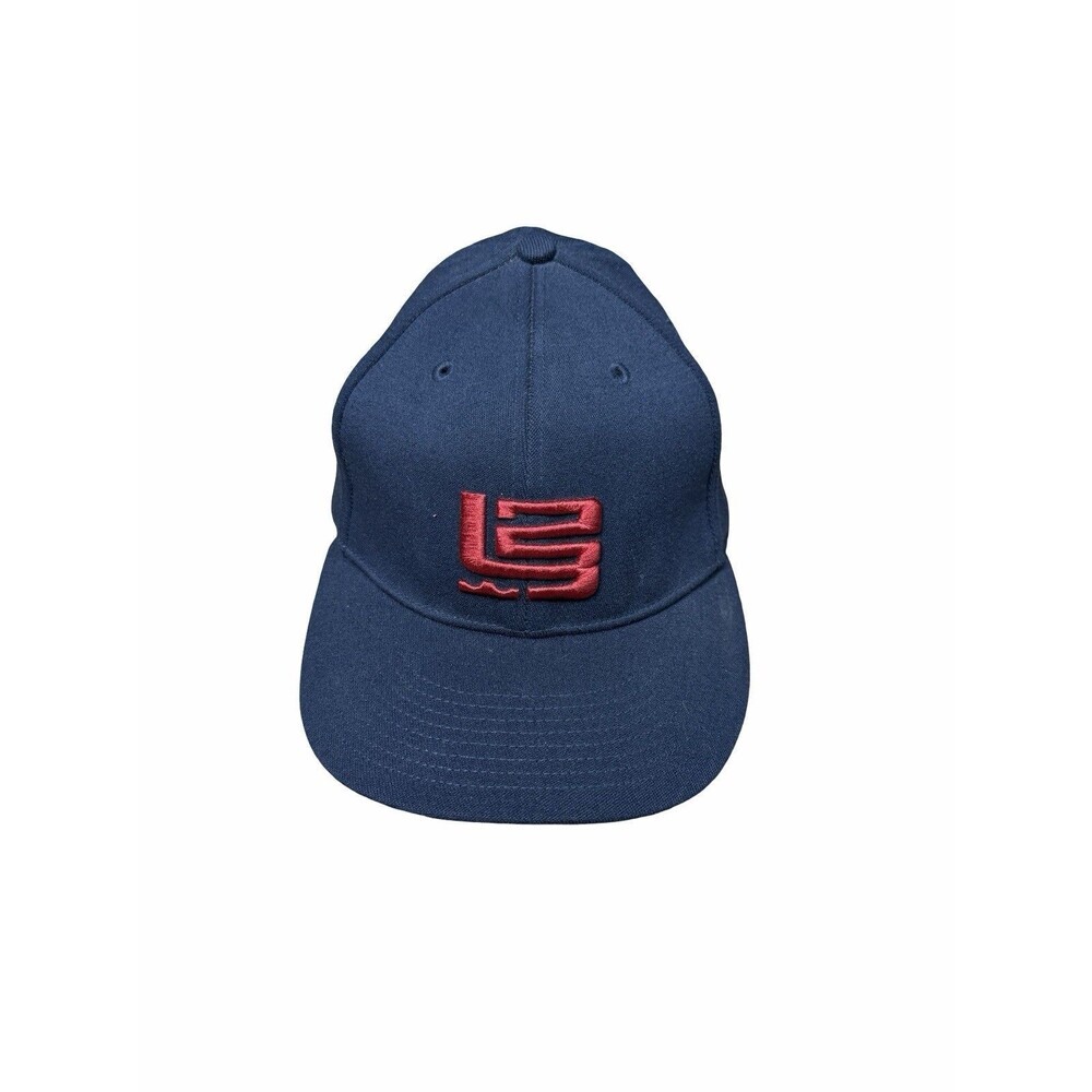 Rare VTG 2005 Nike LeBron James LJ23 Crown Logo Fitted Hat Cap Blue Red M/L